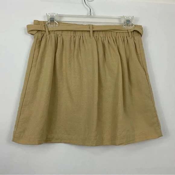 American Eagle Linen Blend Button Front Belted Skirt Size Medium‎ - Picture 4 of 7